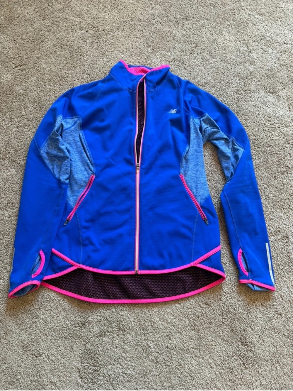 New Balance Women's Royal Blue Zip Jacket with Pink Trim